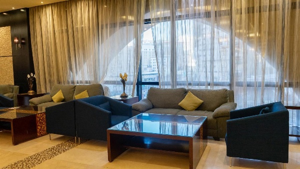 Guest lounge area with sofas at Al Safwah Hotel Third Tower 3.